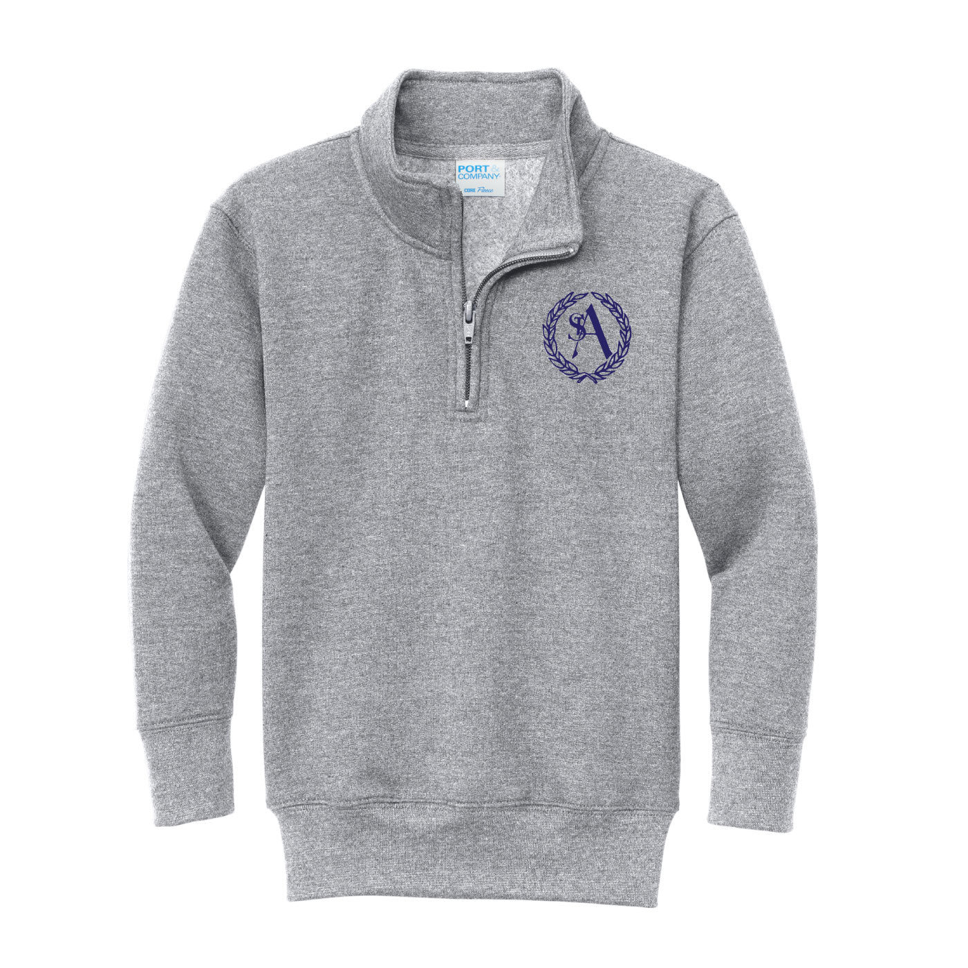 Presale - Personalized St. Ann "Sweatshirt" Style 1/4 Zip in Heather Gray
