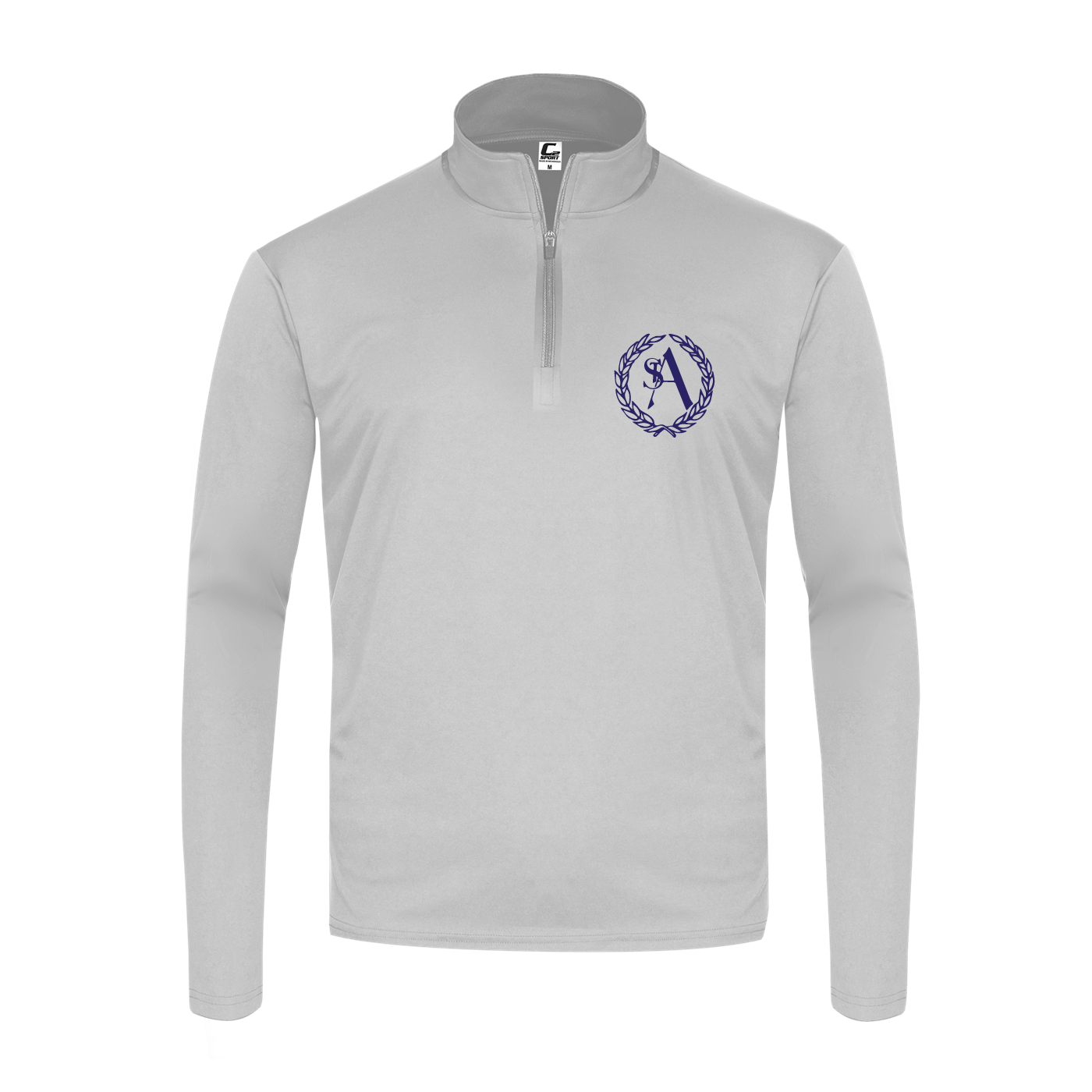 Uniform Approved Gray Lightweight Performance Fabric Quarter Zip with St. Ann Crest