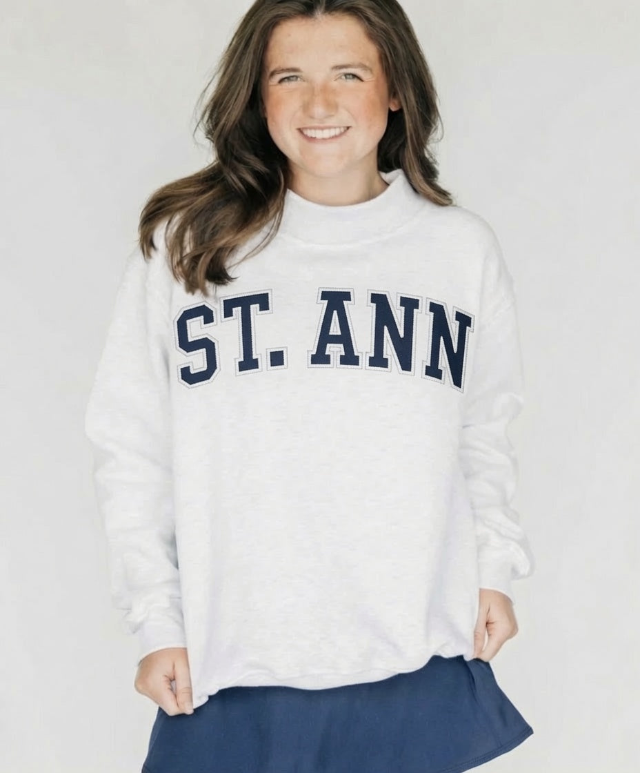 Women's Appliqué Mockneck Sweatshirt - Preorder Round 2