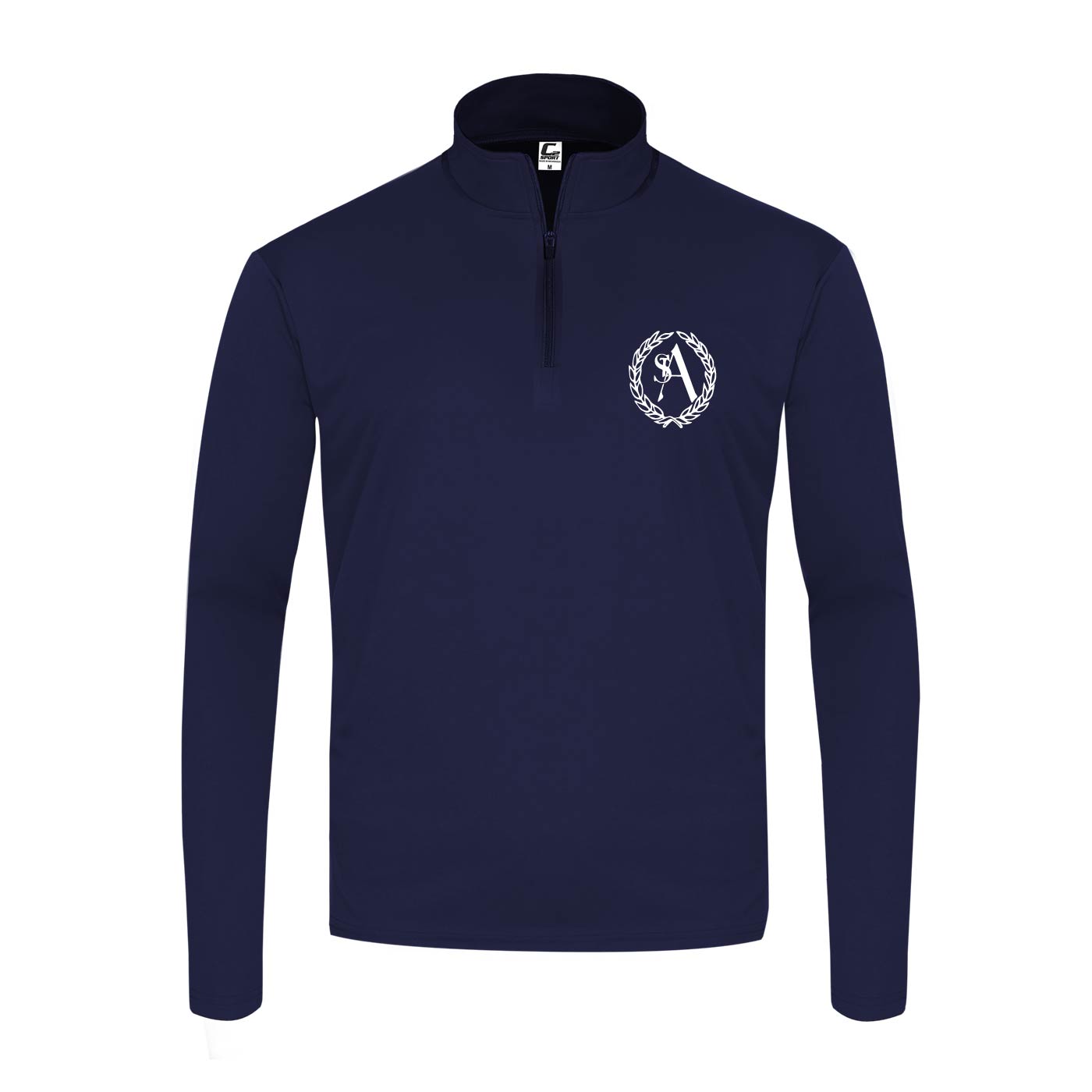Uniform Approved Navy Lightweight Performance Fabric Quarter Zip with St. Ann Crest