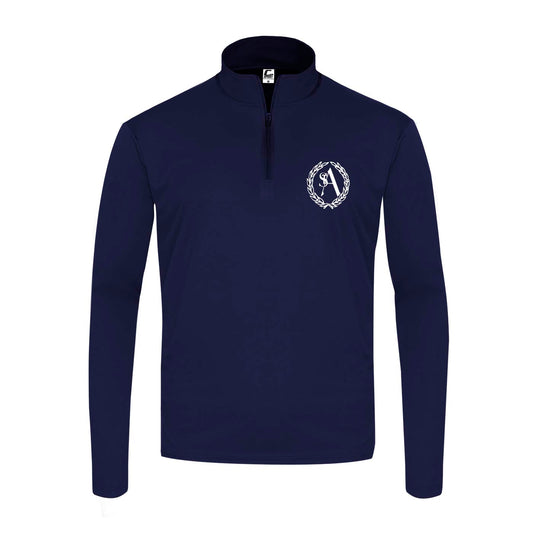 Uniform Approved Navy Lightweight Performance Fabric Quarter Zip with St. Ann Crest